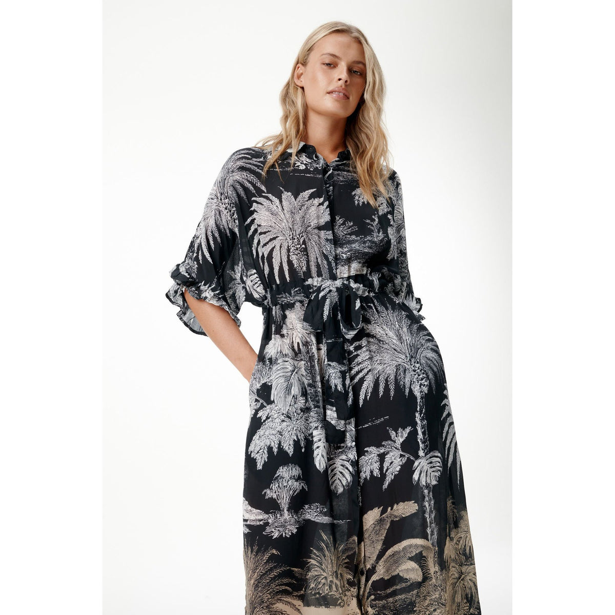 One Season Jasmine Midnight Palm Dress