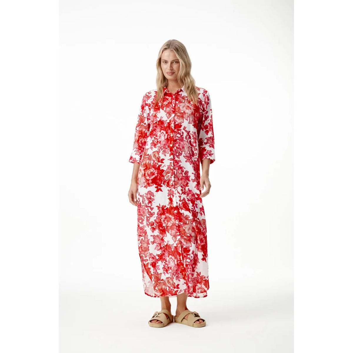 One Season Long Daisy Rose Blanc Cotton Dress - White
