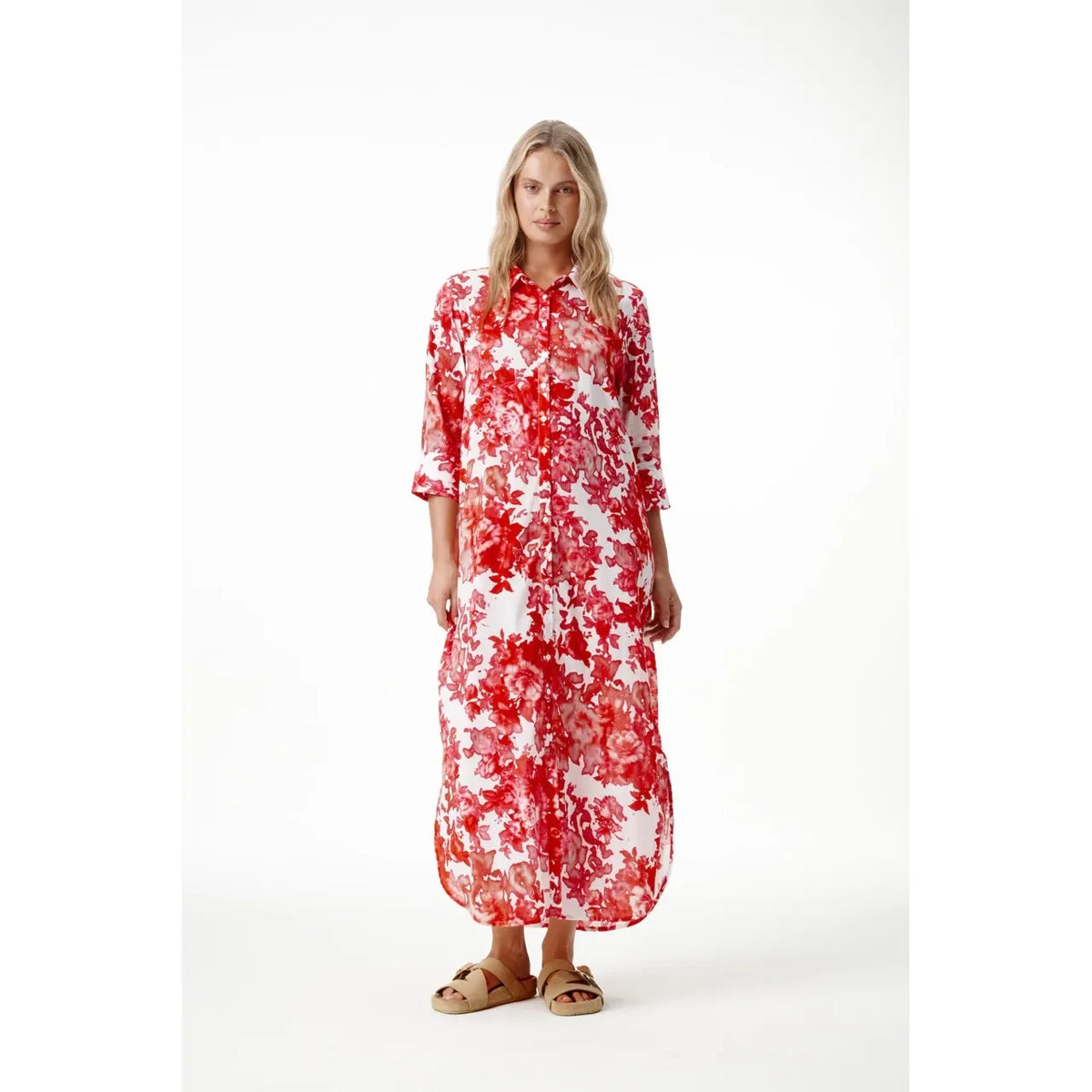 One Season Long Daisy Rose Blanc Cotton Dress - White
