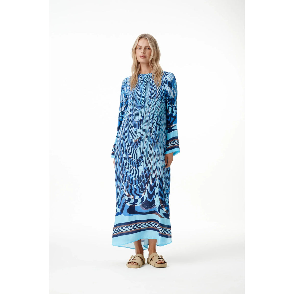 One Season Sienna Riviera Viscose Crepe Dress - Topaz