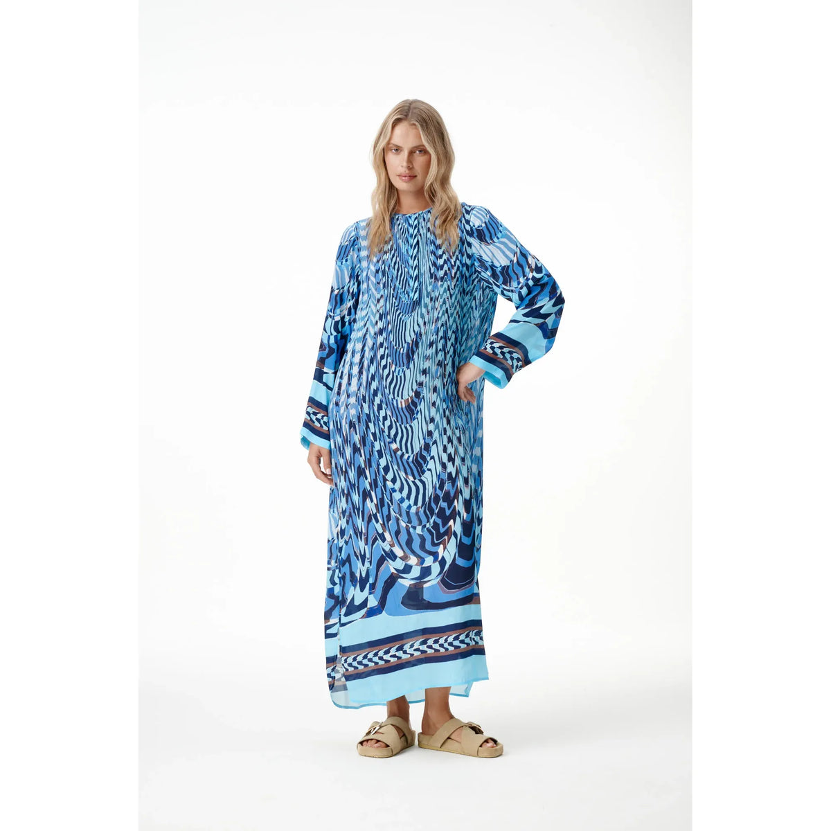 One Season Sienna Riviera Viscose Crepe Dress - Topaz