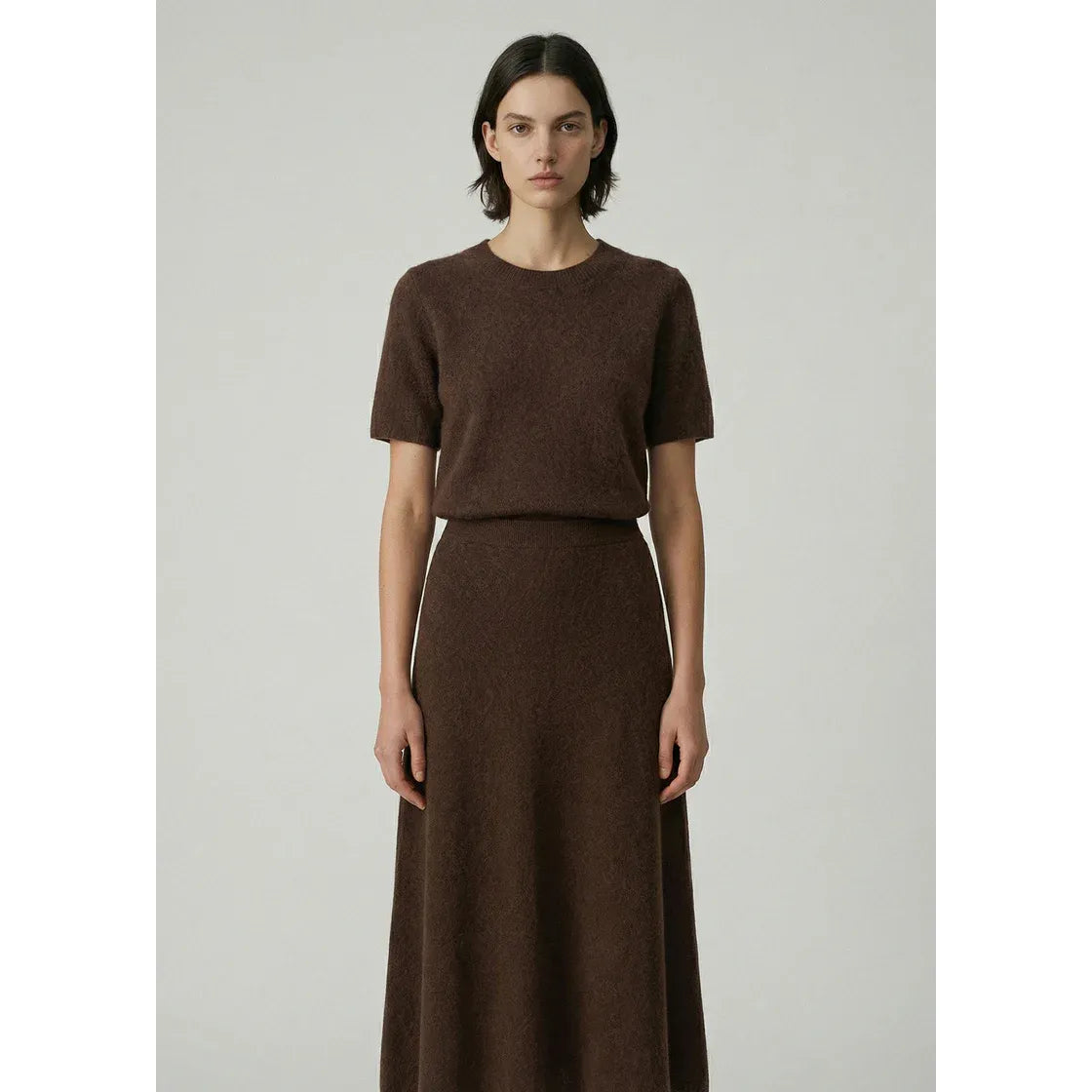 ALEGER Brushed Short Sleeve Knit 658 - Mink
