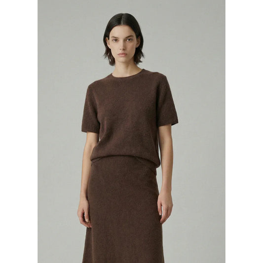 ALEGER Brushed Short Sleeve Knit 658 - Mink