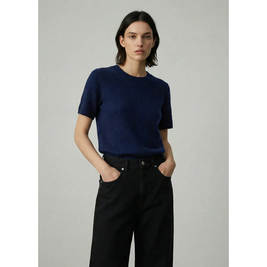 ALEGER Brushed Short Sleeve Knit 658 - Royal Blue