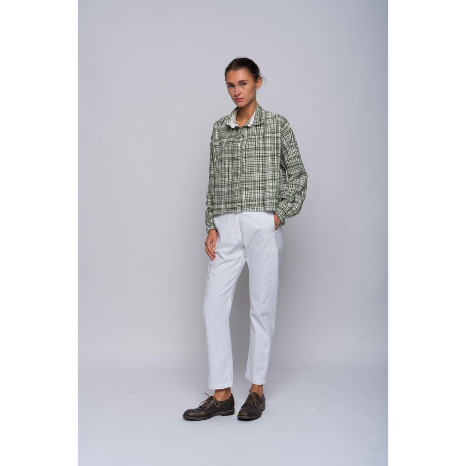 Hannoh + Wessel Catrine Shirt 262 382P - Olive Plaid