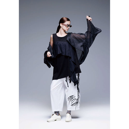 Moyuru Pants 457 - White/Black
