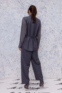 M.A Dainty Adele Pant - Grey/Beige Stripe