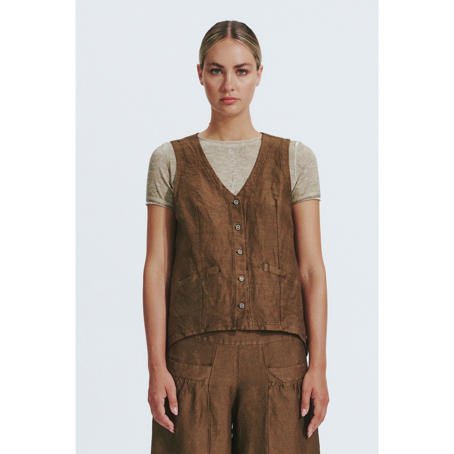 Transit Linen/Cotton Gilet B113