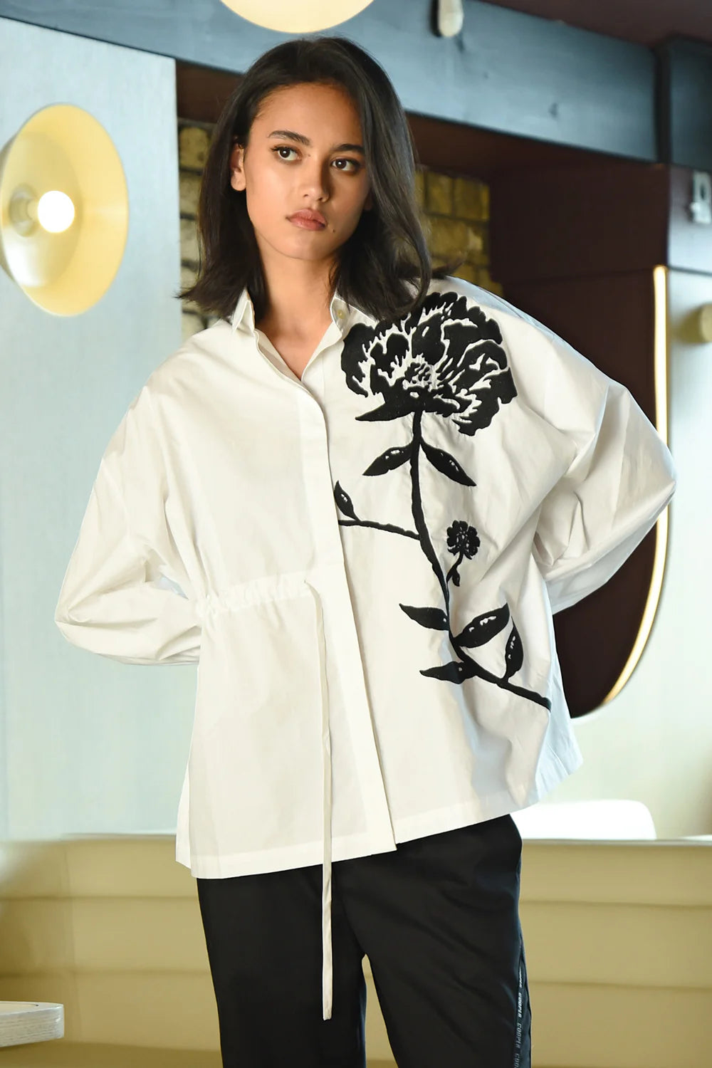 Cooper Love in Full Bloom Shirt - White/Black