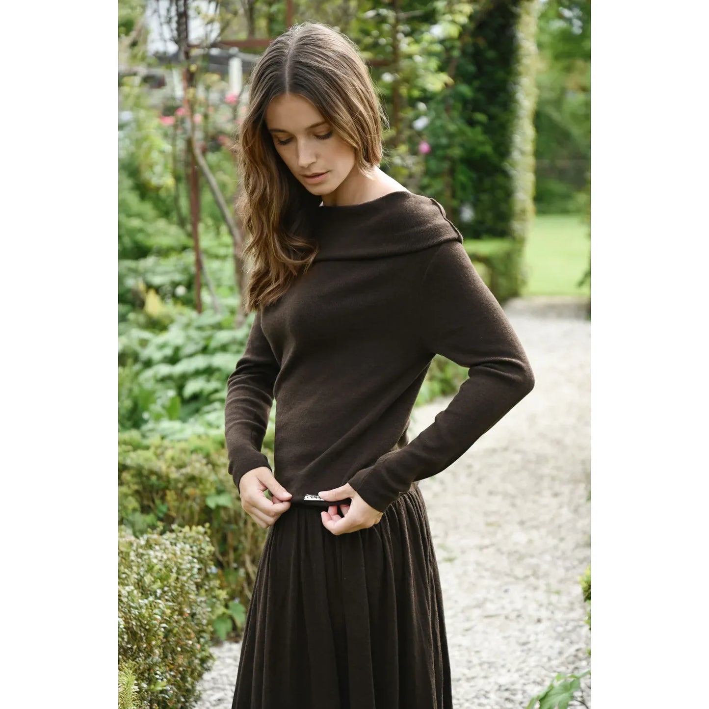 Cooper Bare Your Shoulder Top - Chocolate