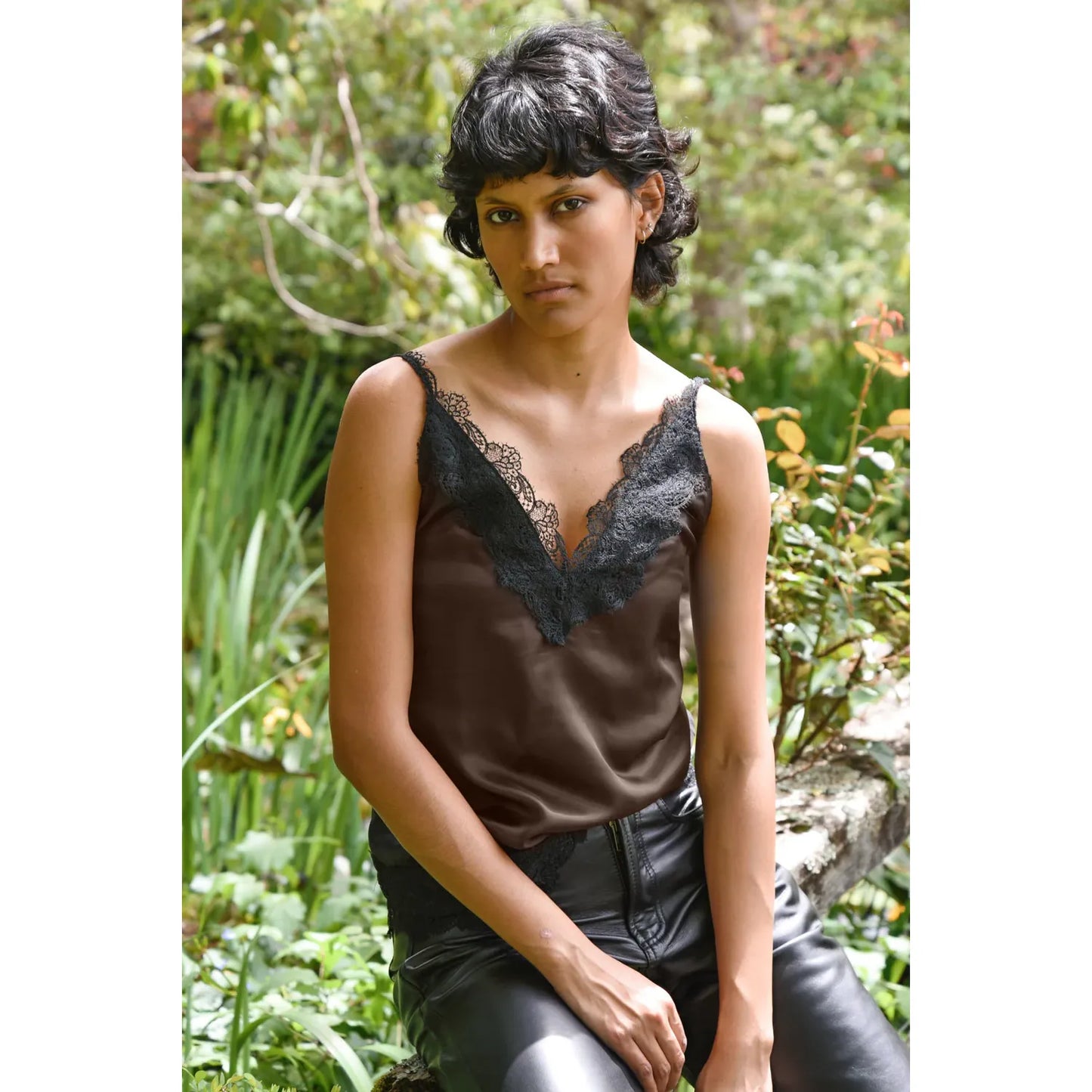 Cooper Treble Lace Camisole - Chocolate