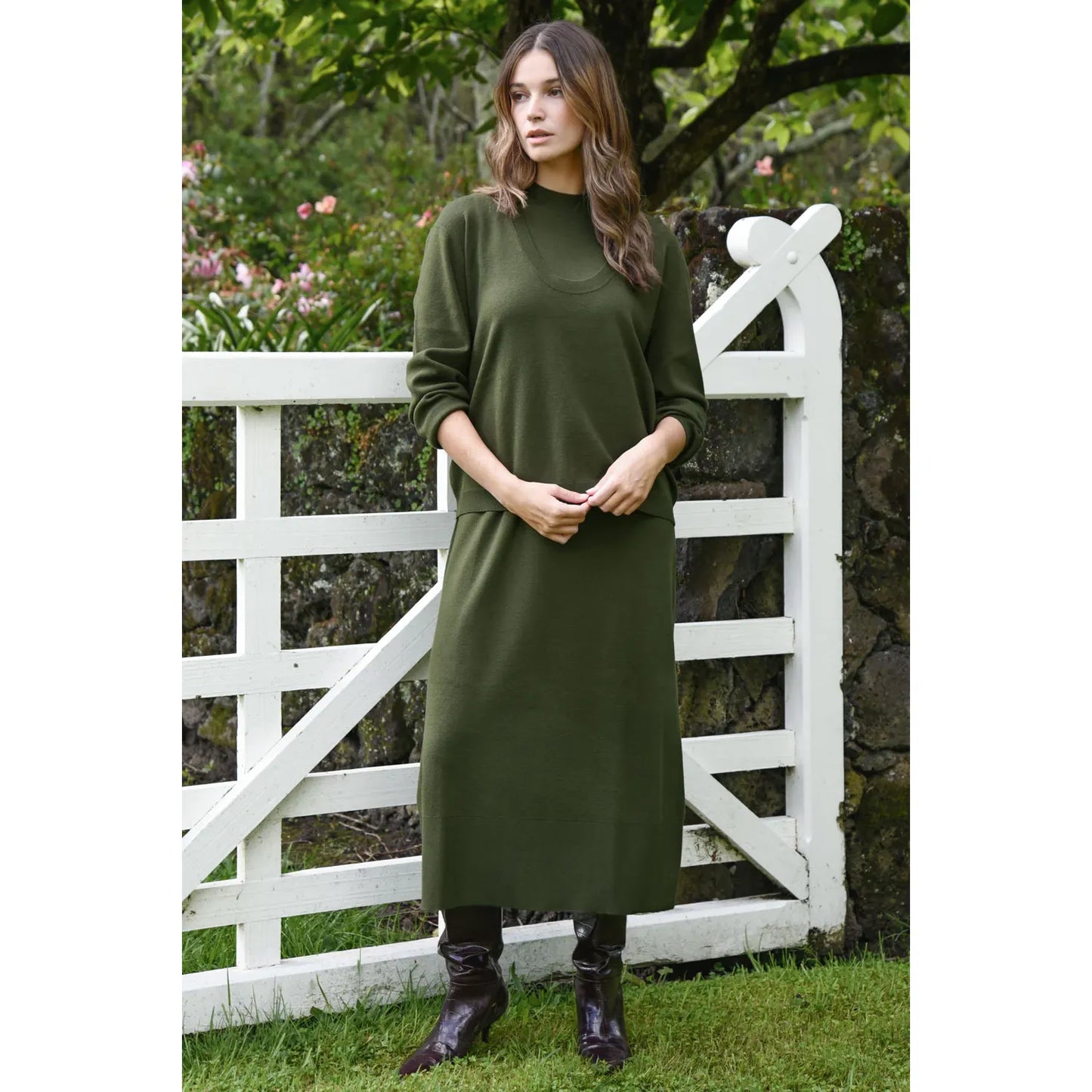 Cooper Knit and Chill Dress - Khaki