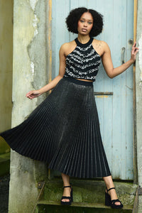 Coop Taken Gliterally Skirt - Black/Silver
