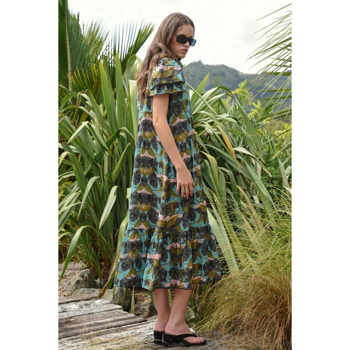 Coop New Leaf on Life Dress - Blue/Olive