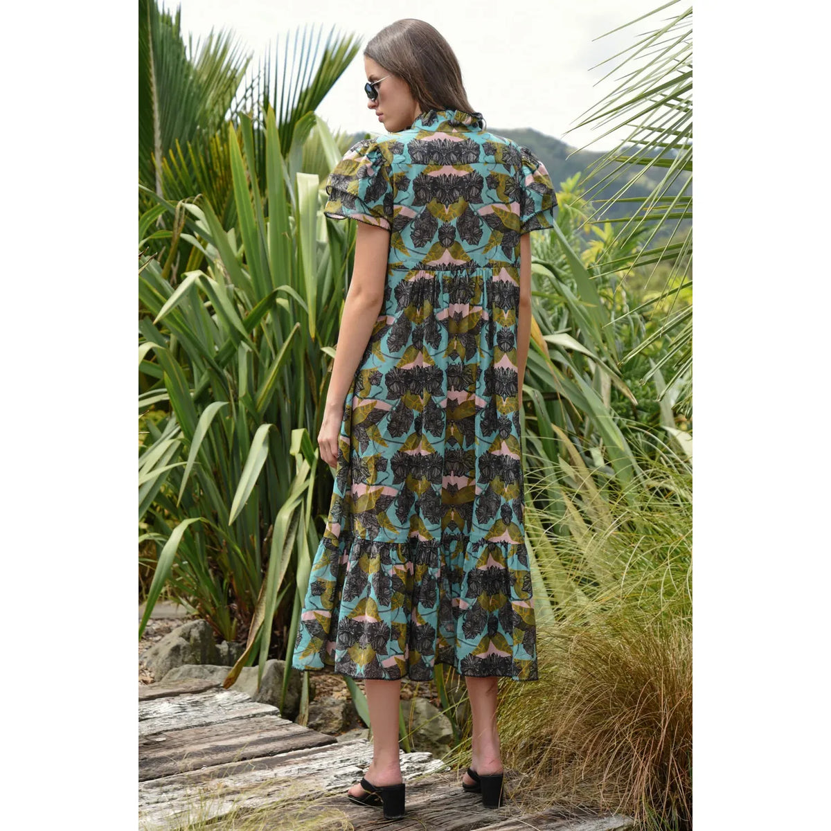 Coop New Leaf on Life Dress - Blue/Olive
