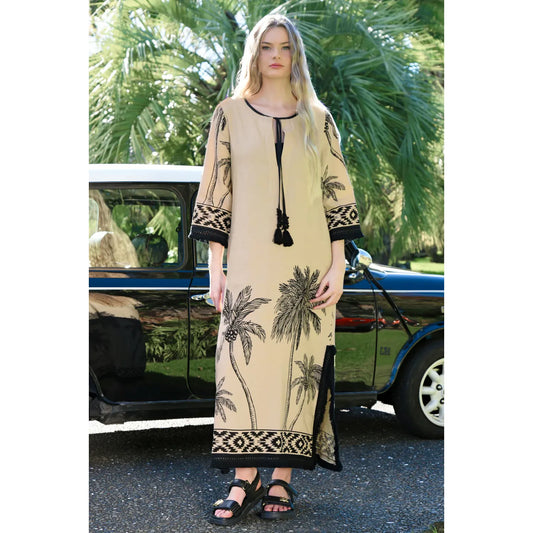 Coop A Palm State Of Mind Dress - Tan/Black