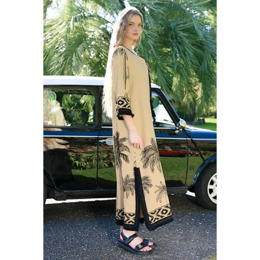 Coop A Palm State Of Mind Dress - Tan/Black