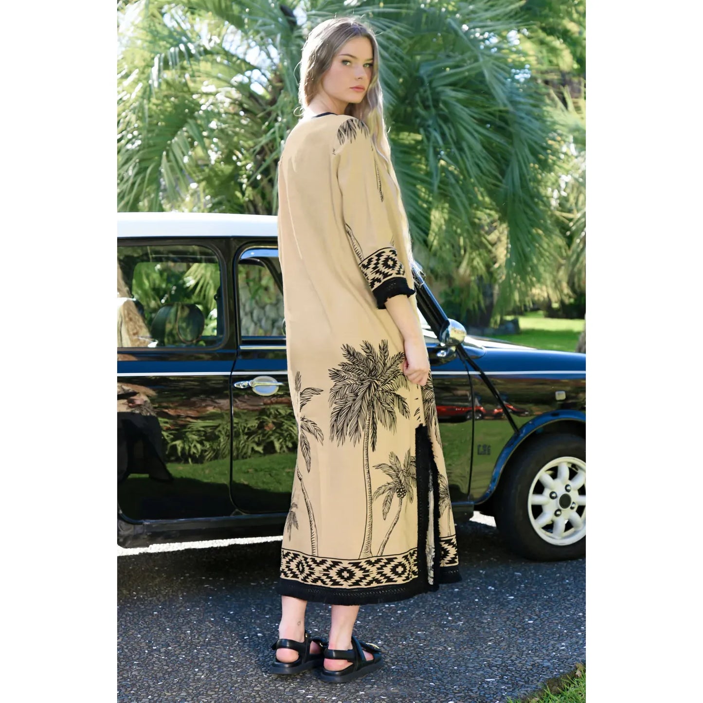 Coop A Palm State Of Mind Dress - Tan/Black