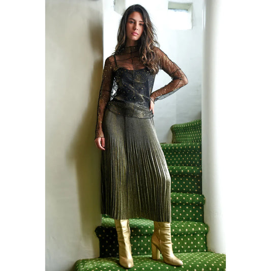 Coop Pleats & Thank You Skirt - Gold