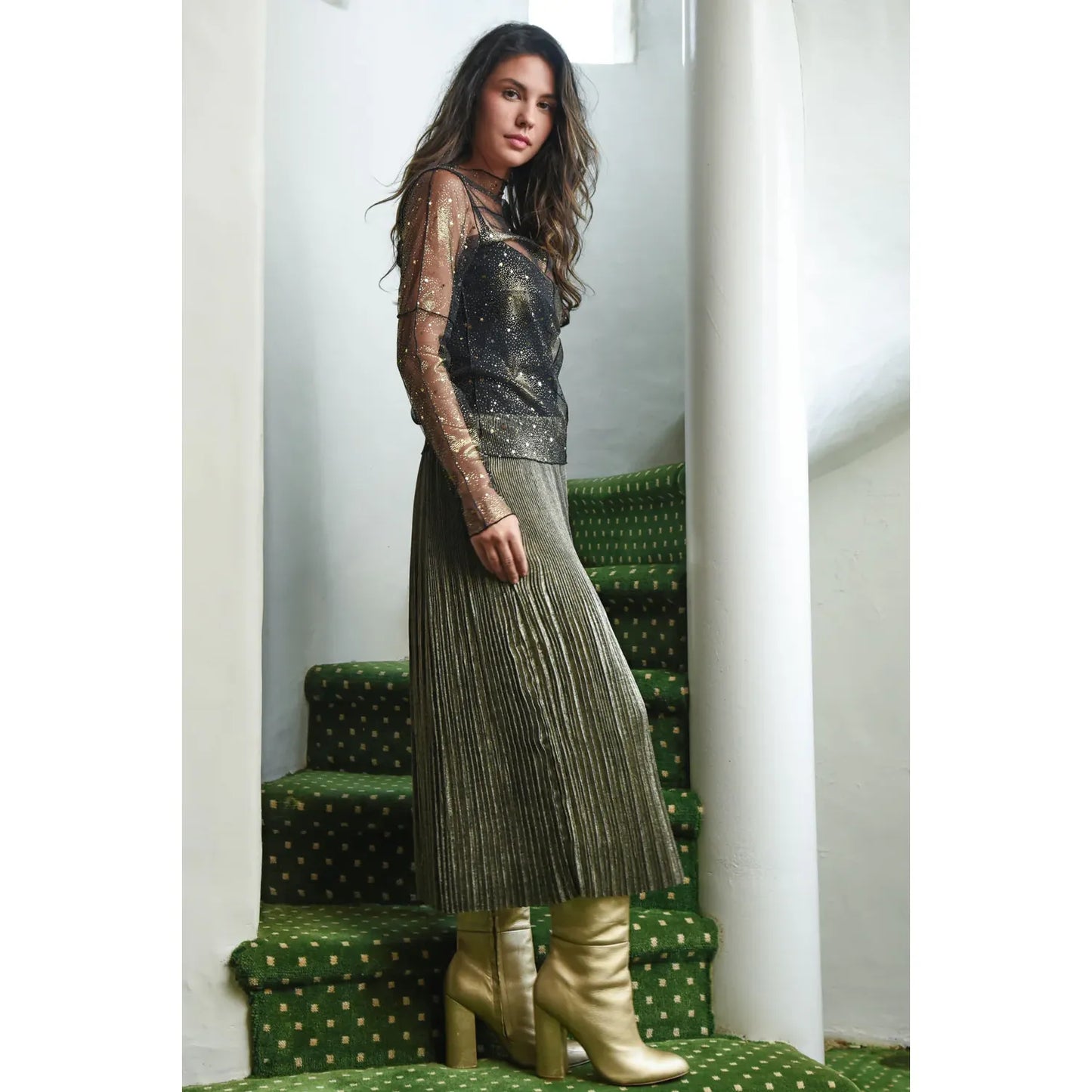 Coop Pleats & Thank You Skirt - Gold