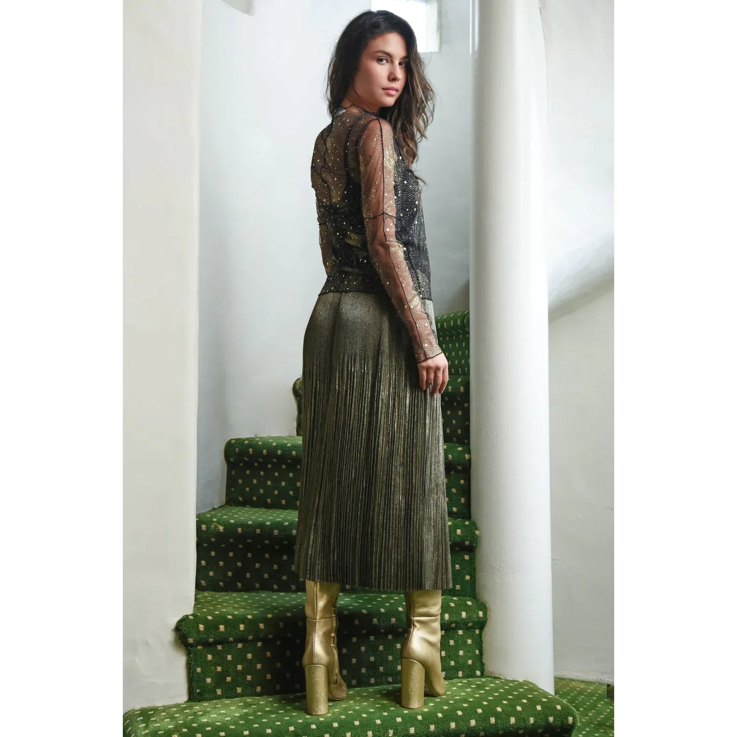 Coop Pleats & Thank You Skirt - Gold