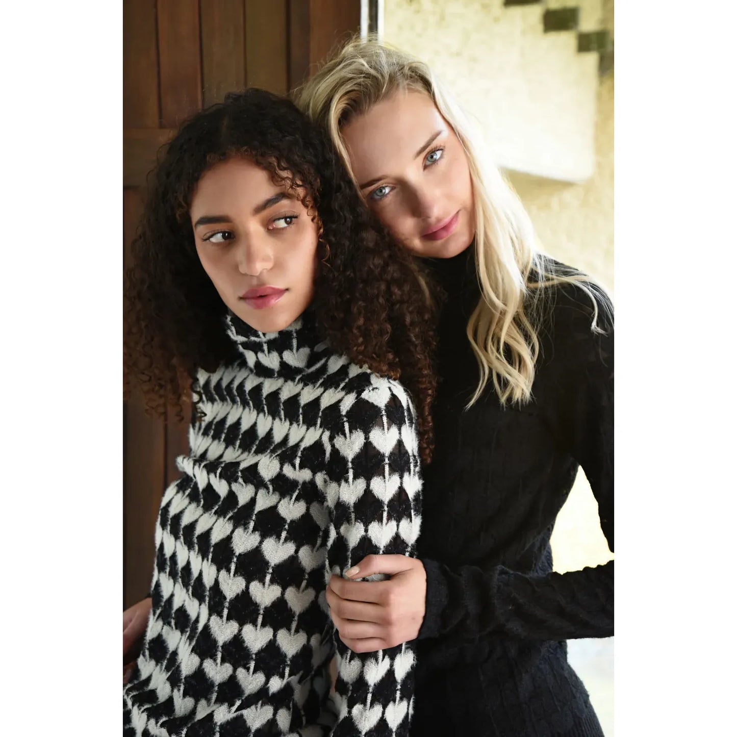 Coop Heart Work Top - Black/Cream