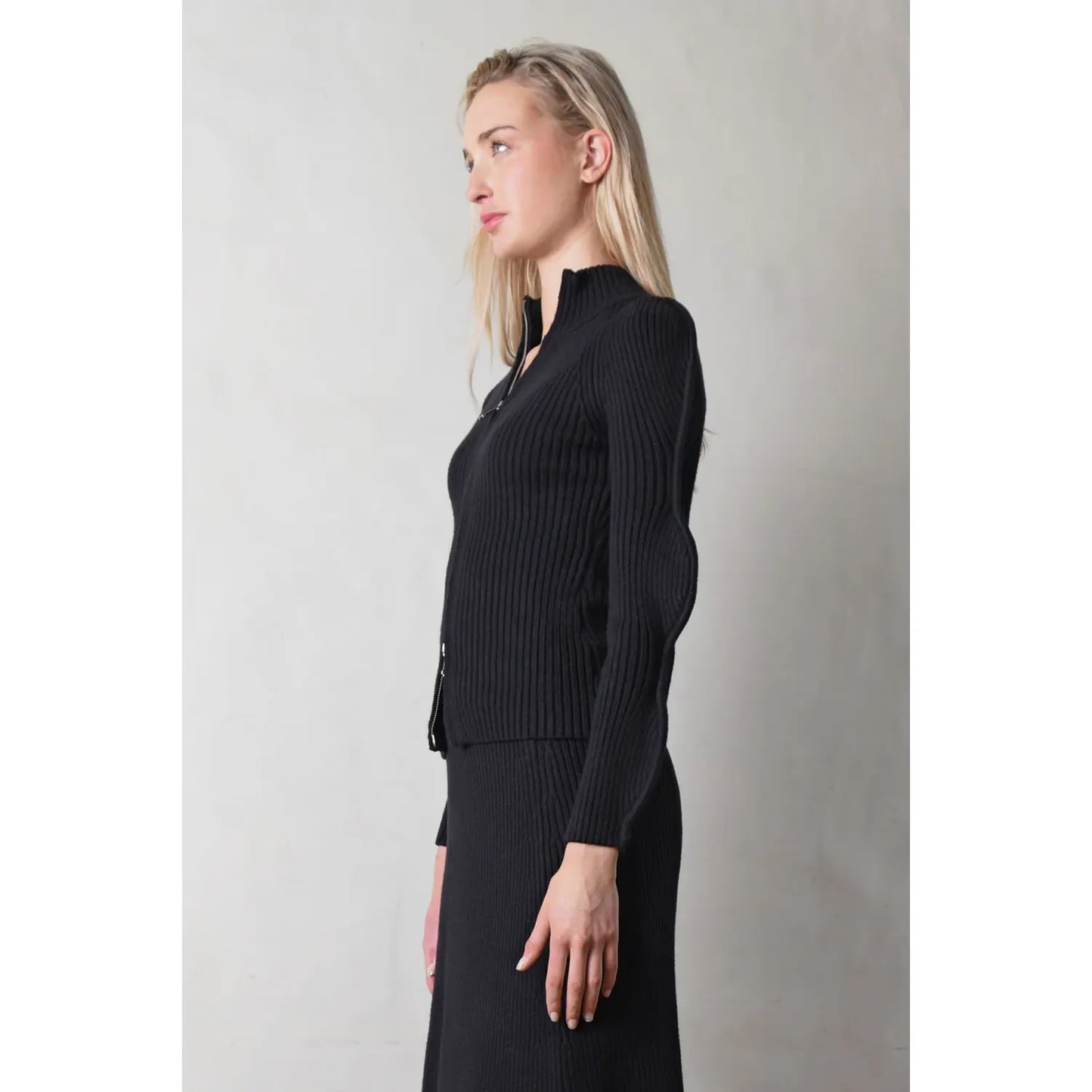 Coop Zip & Ripple Cardigan - Black