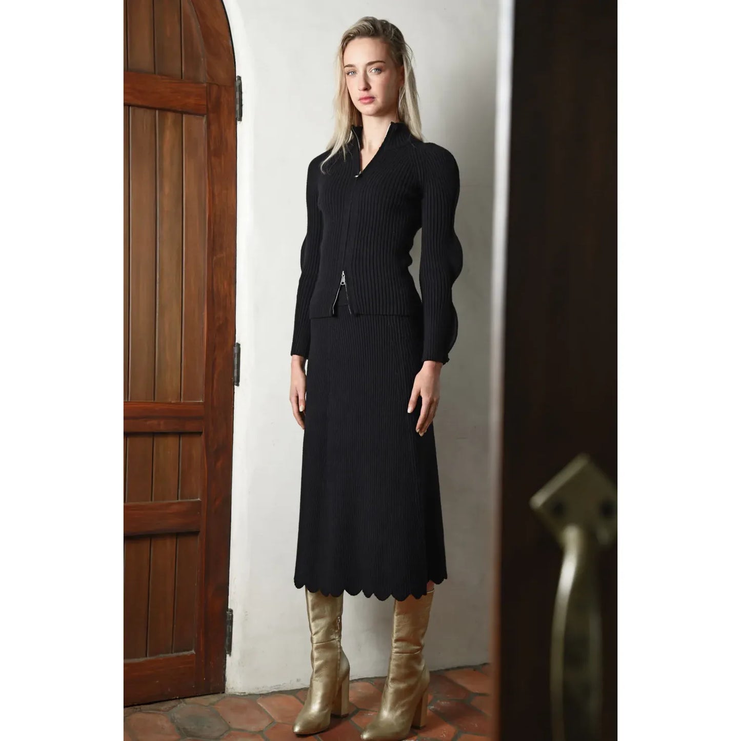 Coop Zip & Ripple Cardigan - Black