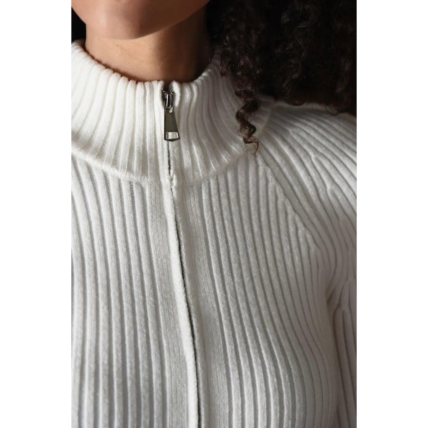 Coop Zip & Ripple Cardigan - Cream