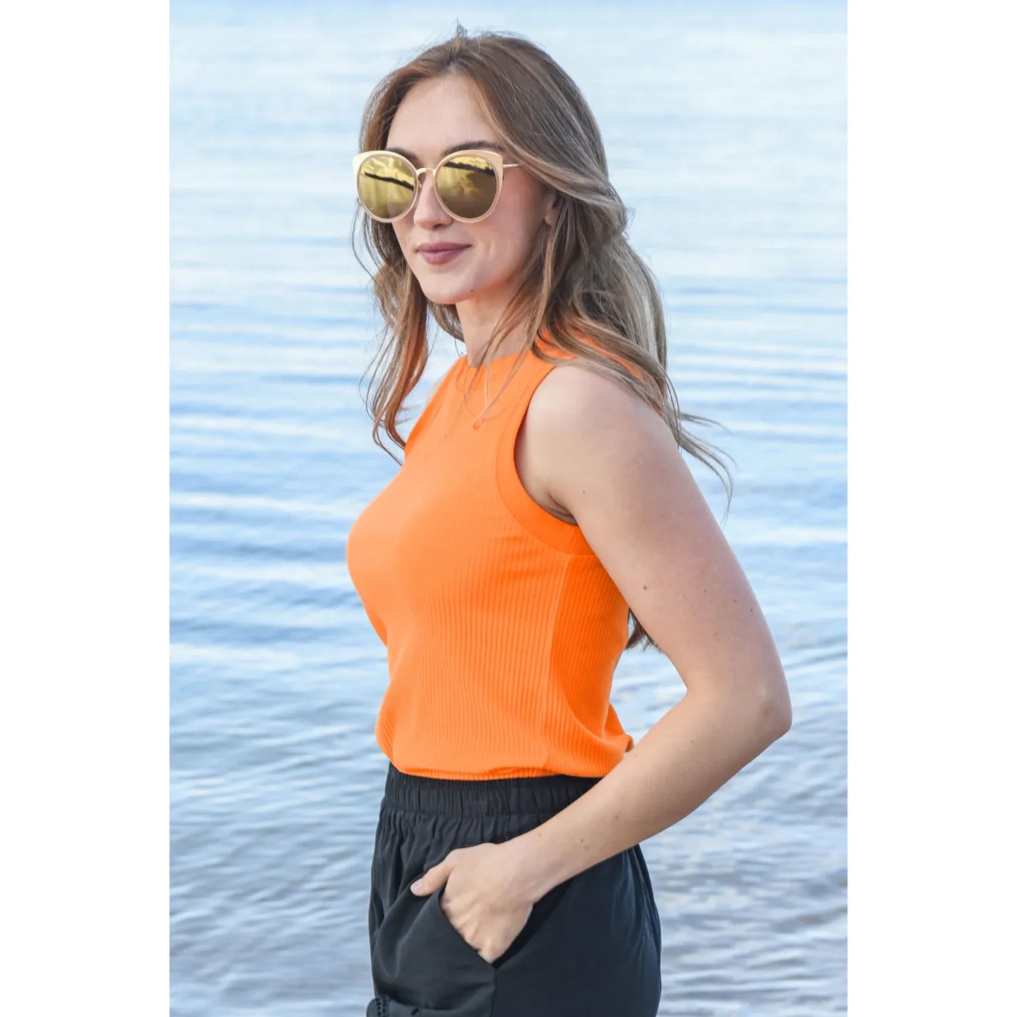 Curate I Call Ribs Singlet - Orange