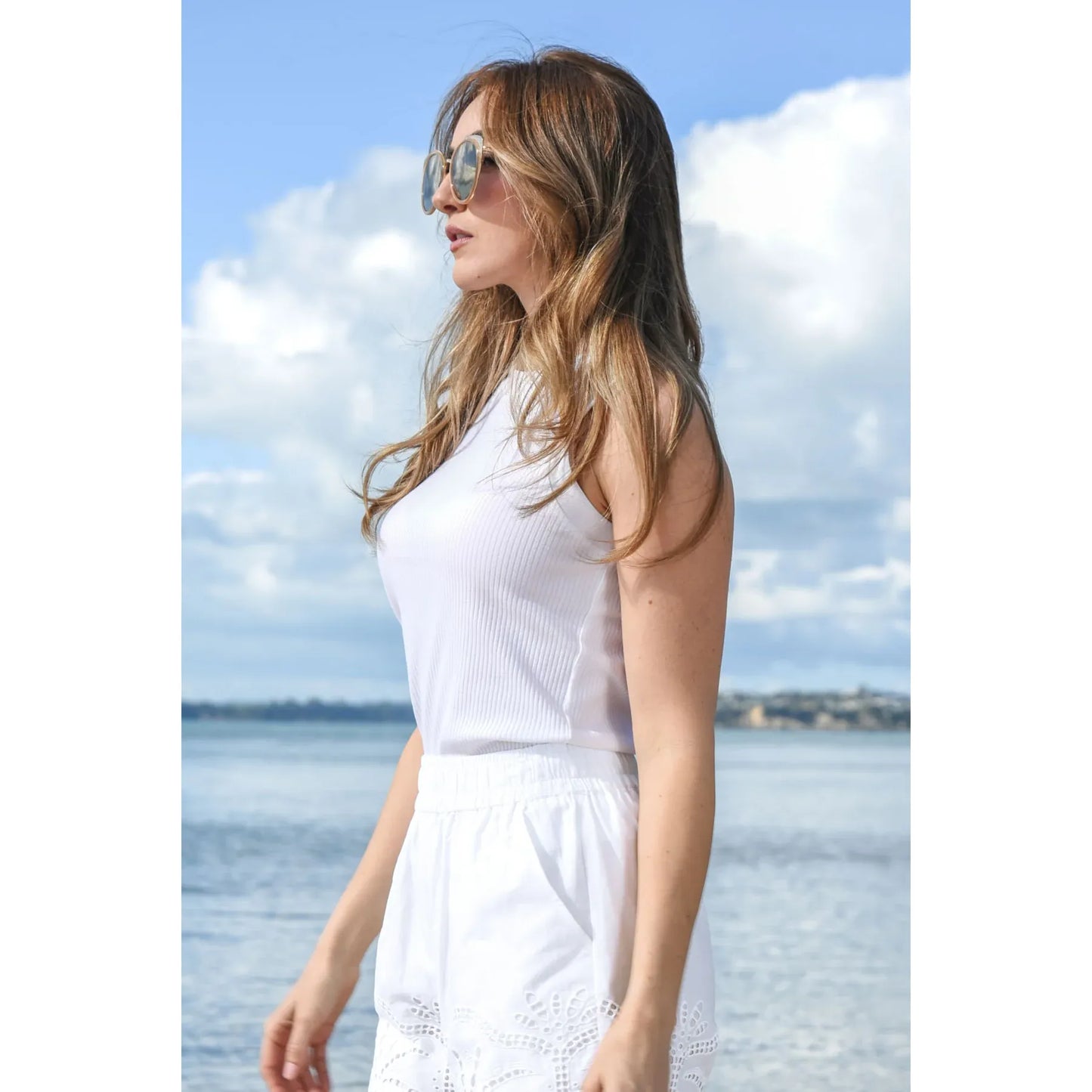 Curate I Call Ribs Singlet - White