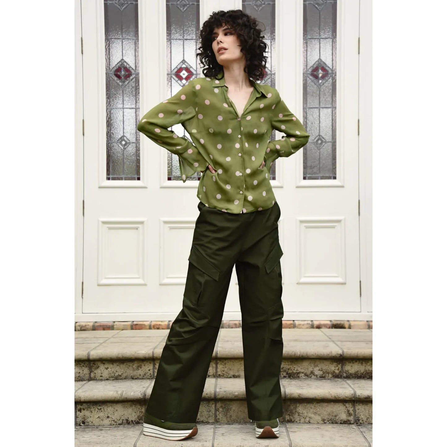 Curate Conscious Chic Blouse - Pink/Green