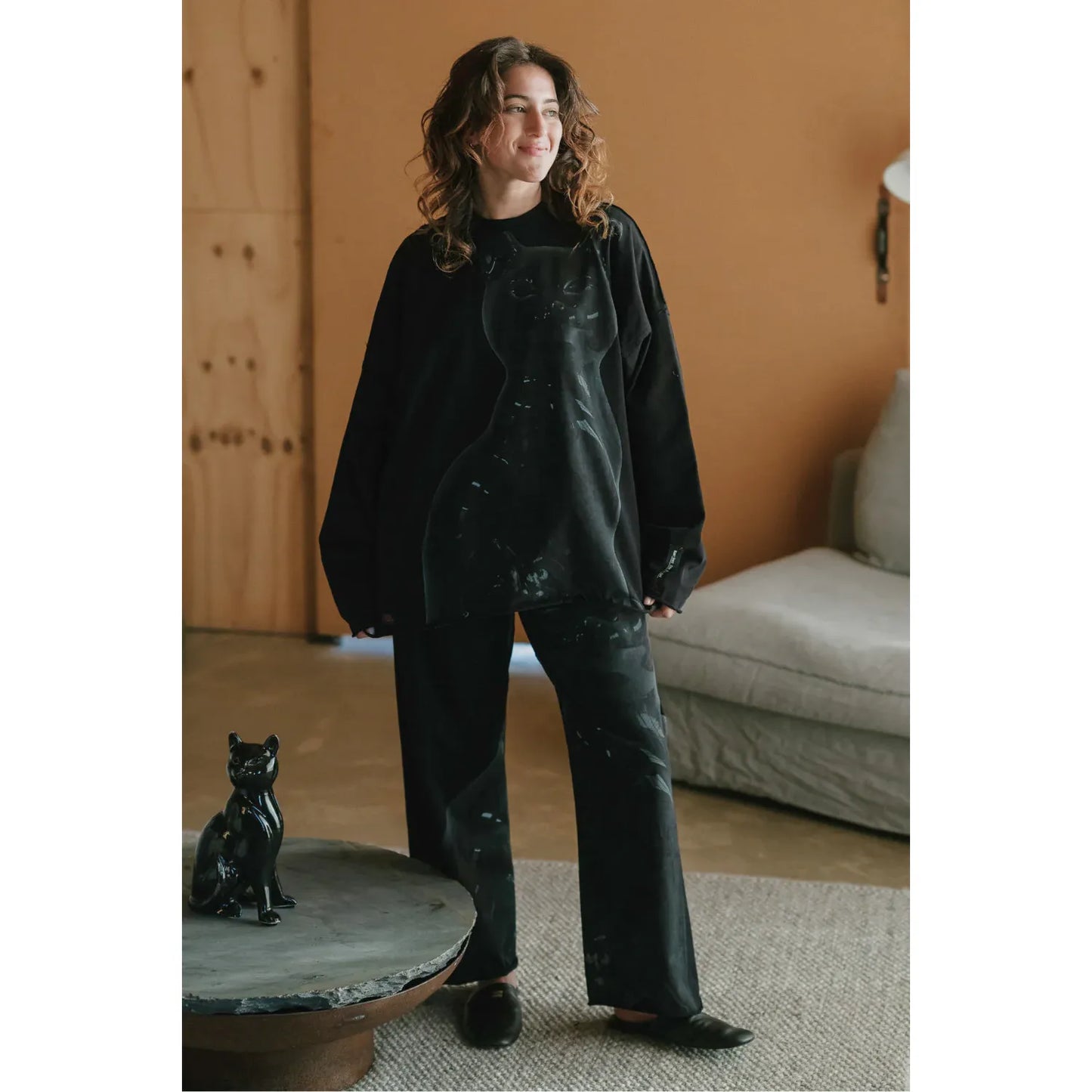 Circular By Maud Alice Dainty Gauge Pant - The Black Cat