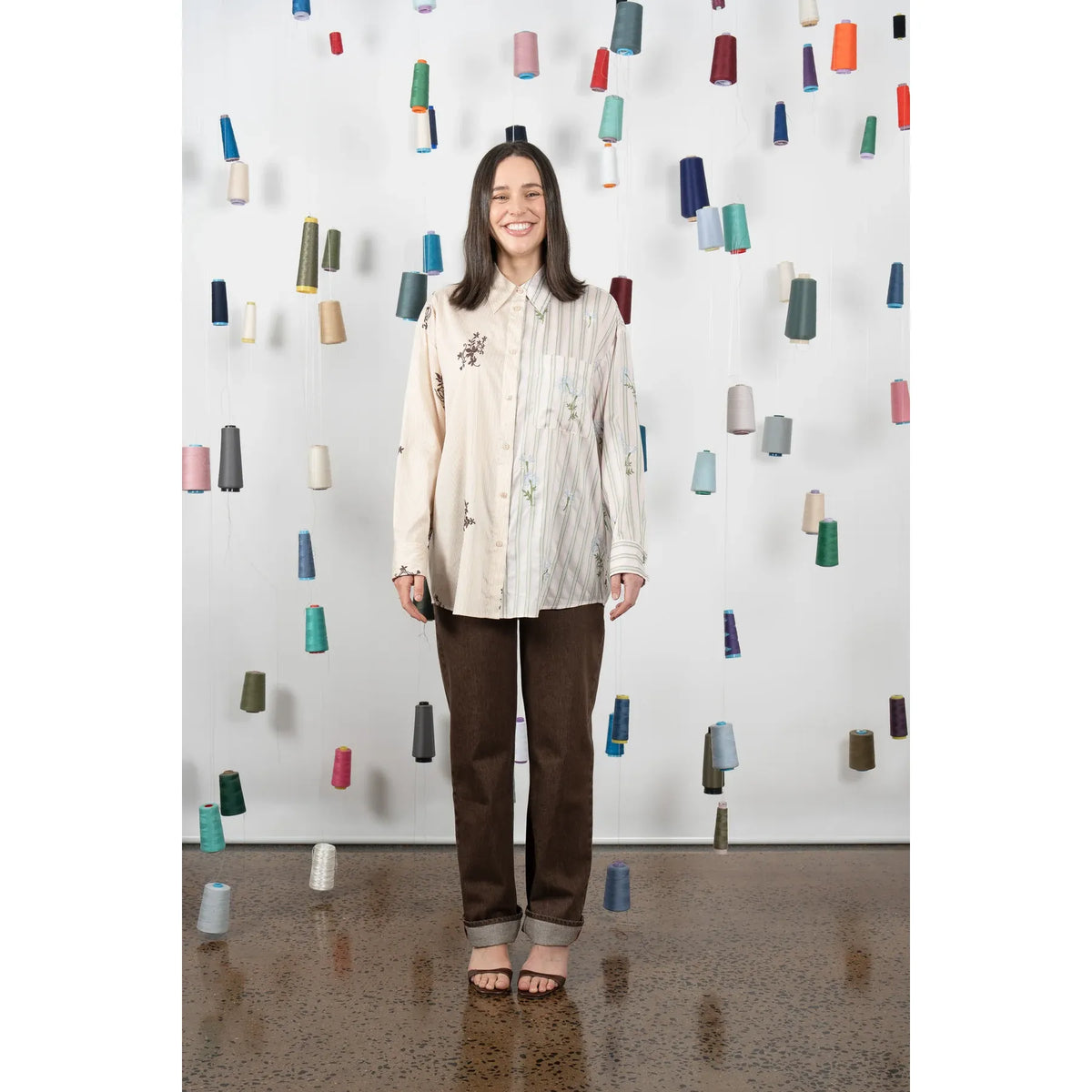 M.A Dainty Rex Shirt - Tan/Pink