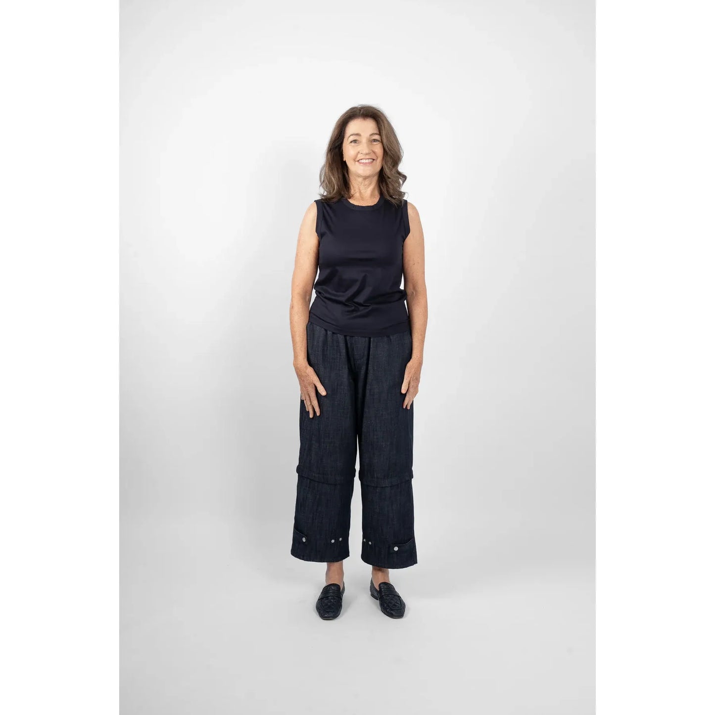 M.A Dainty Violet Singlet - Navy