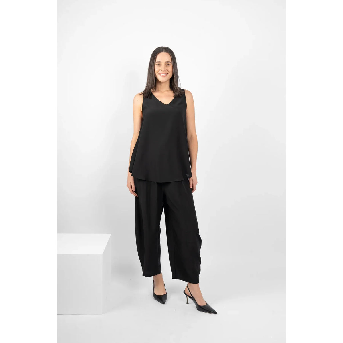 M.A Dainty Niko Silk Pant - Black