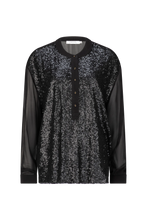 Caravan & Co Sequin Tuxedo Shirt - Black