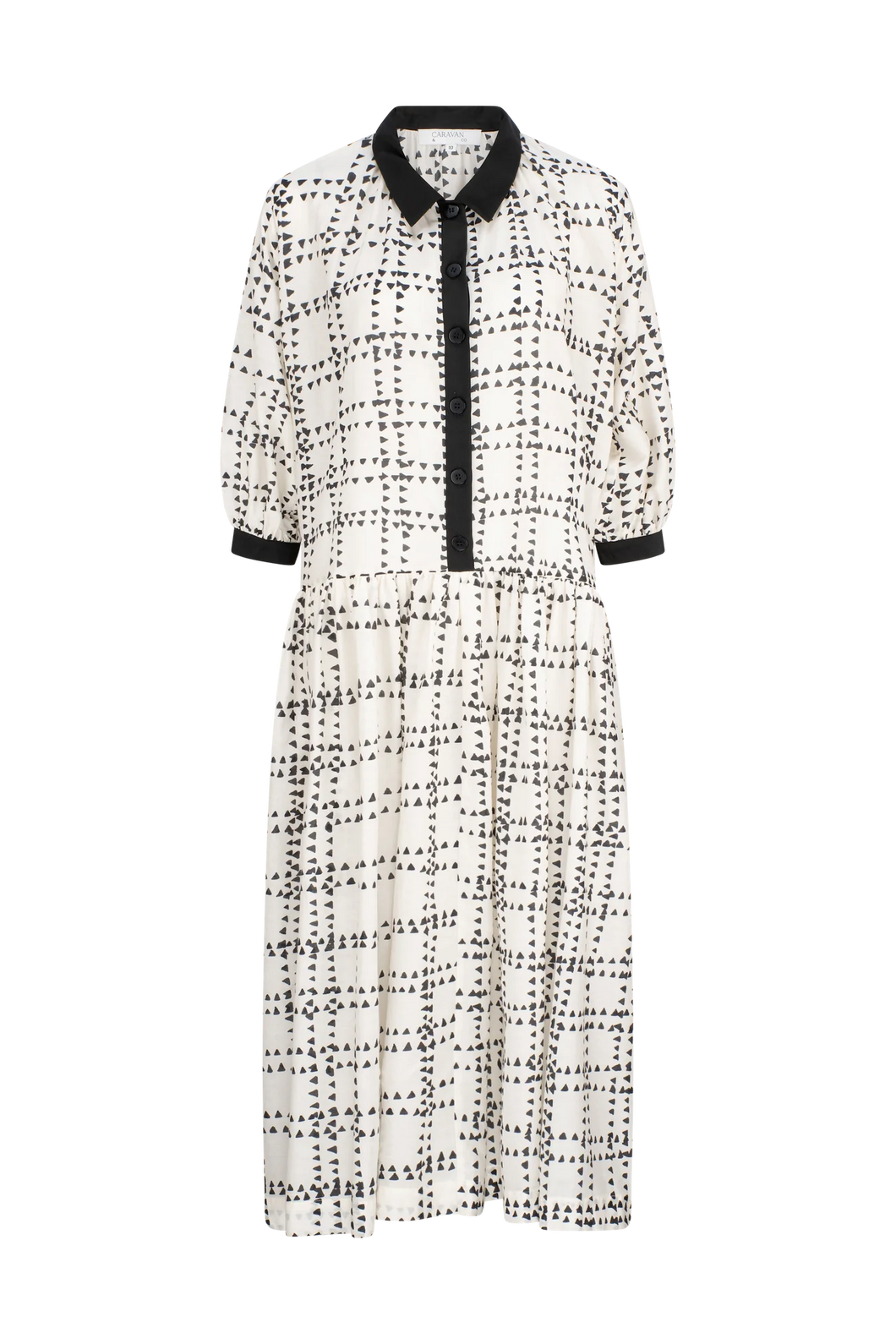 Caravan & Co Lottie Button Front Midi Dress - Ivory