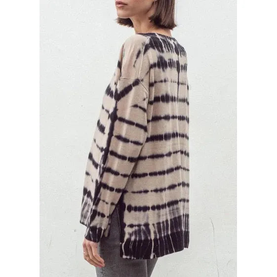 ALEGER Longline Dye Slouch Crew Jumper N.184D - Shell Lead