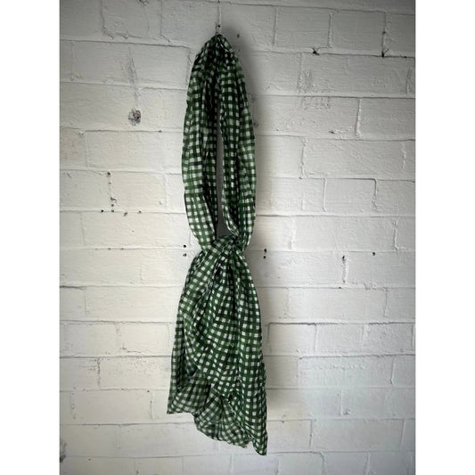 Hannoh + Wessel Saskia Scarf - Green Check