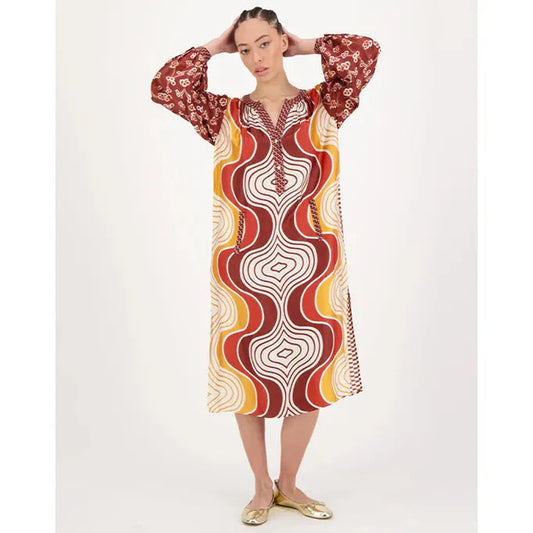 Me 369 Hanna Placket Dress - Sunset