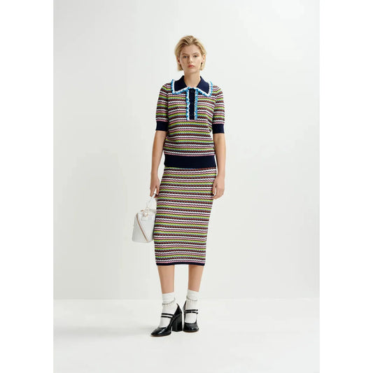 Essentiel Antwerp Himpact Striped Skirt