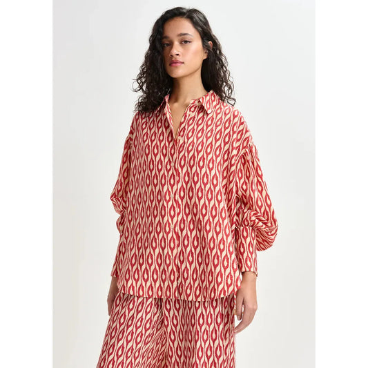 Essentiel Antwerp Ihedford Printed Shirt - Red Opal