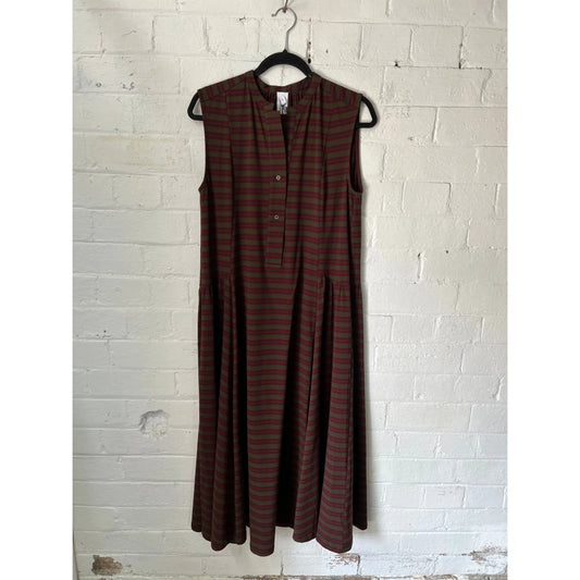 M.A Dainty Zen Dress - Olive Stripe