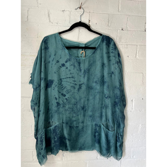 Sanctamuerte Top S277 - Tiffany Marine Print