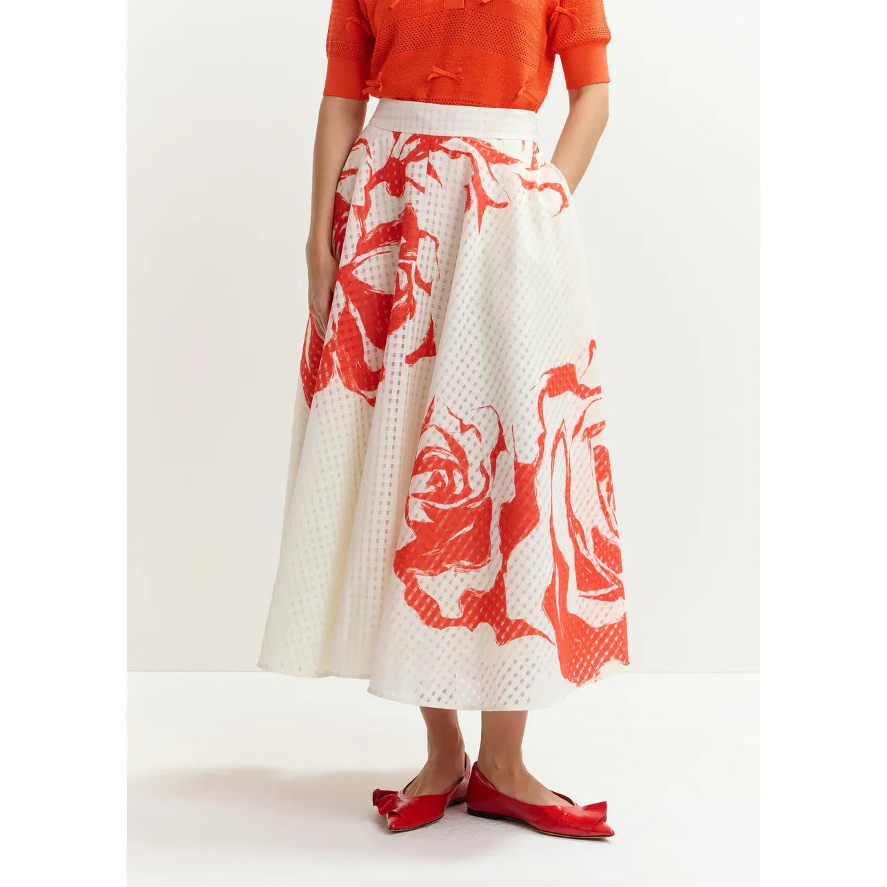 Essentiel Antwerp Jango Skirt - Off White/Red