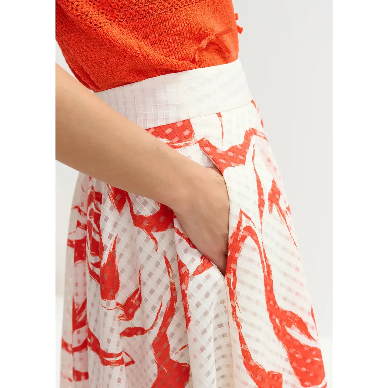 Essentiel Antwerp Jango Skirt - Off White/Red