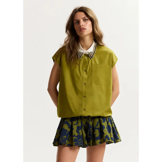 Essentiel Antwerp Janky Beaded Collar Shirt