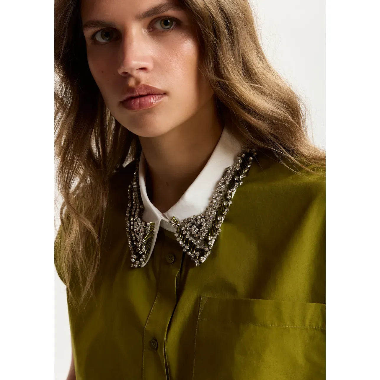 Essentiel Antwerp Janky Beaded Collar Shirt