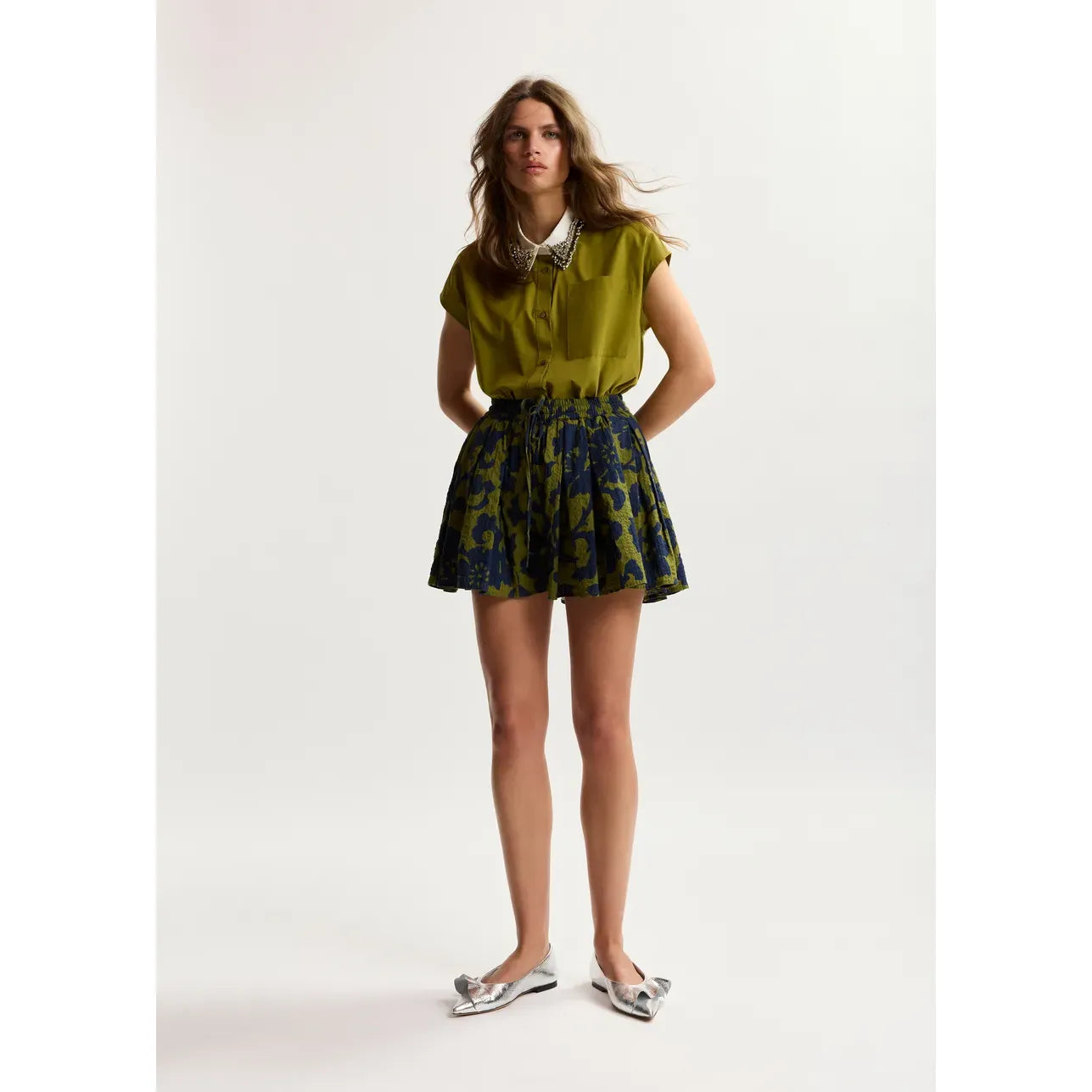 Essentiel Antwerp Janky Beaded Collar Shirt